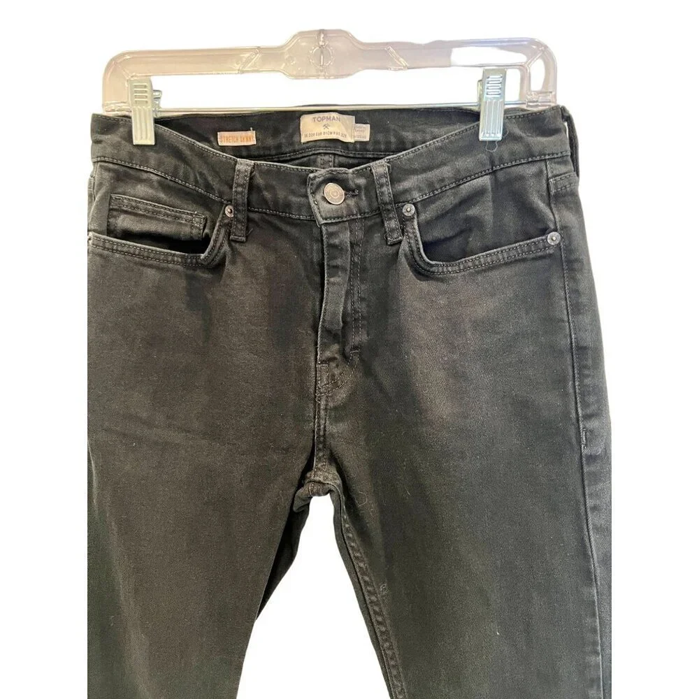 Topman STRETCH SKINNY Black Jean - 32R